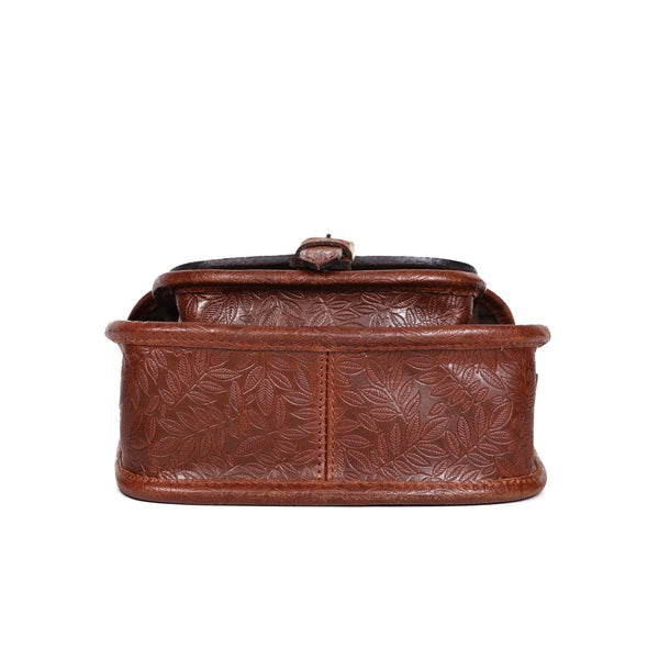 Embossed Leather sling bag stems(BG-1363)