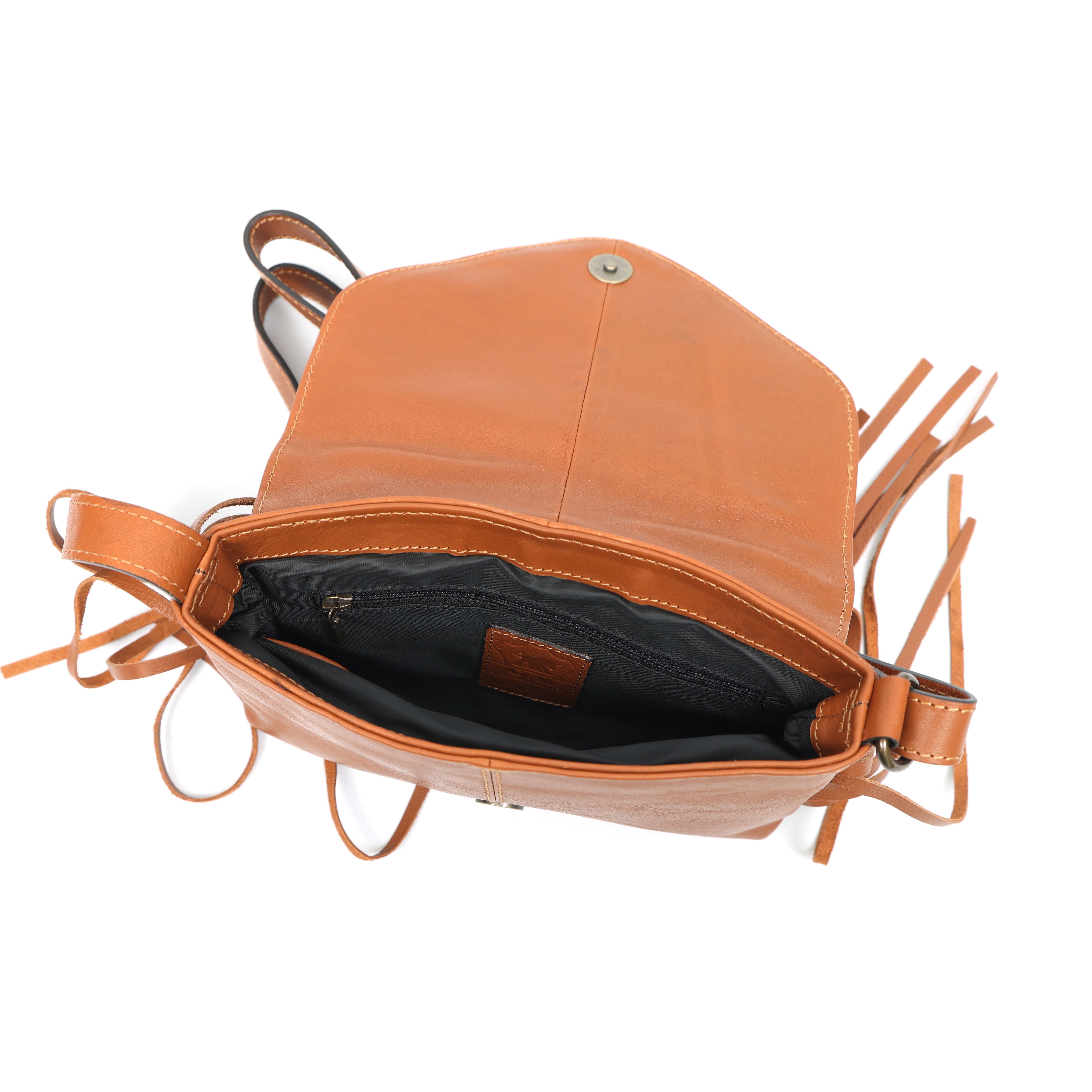 Coachella Sling | Boho Fringe Crossbody with Hand-Tooled Design(EL-GM-48-ON )