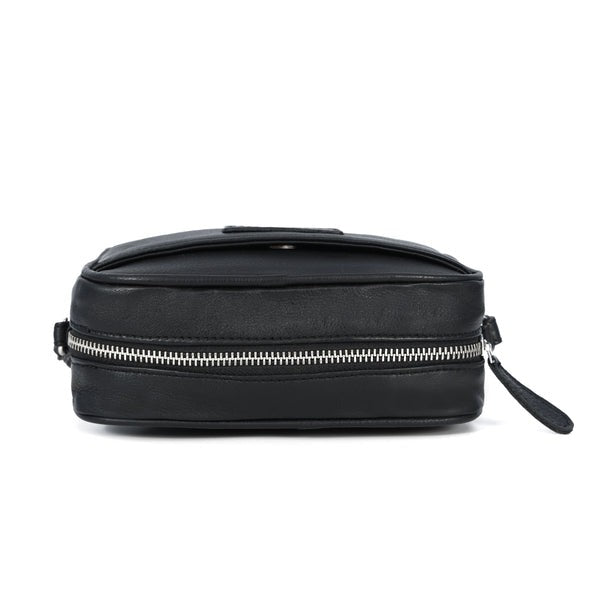 Premium Black Leather Sling Bag – Lightweight Crossbody Purse(BG-1754)