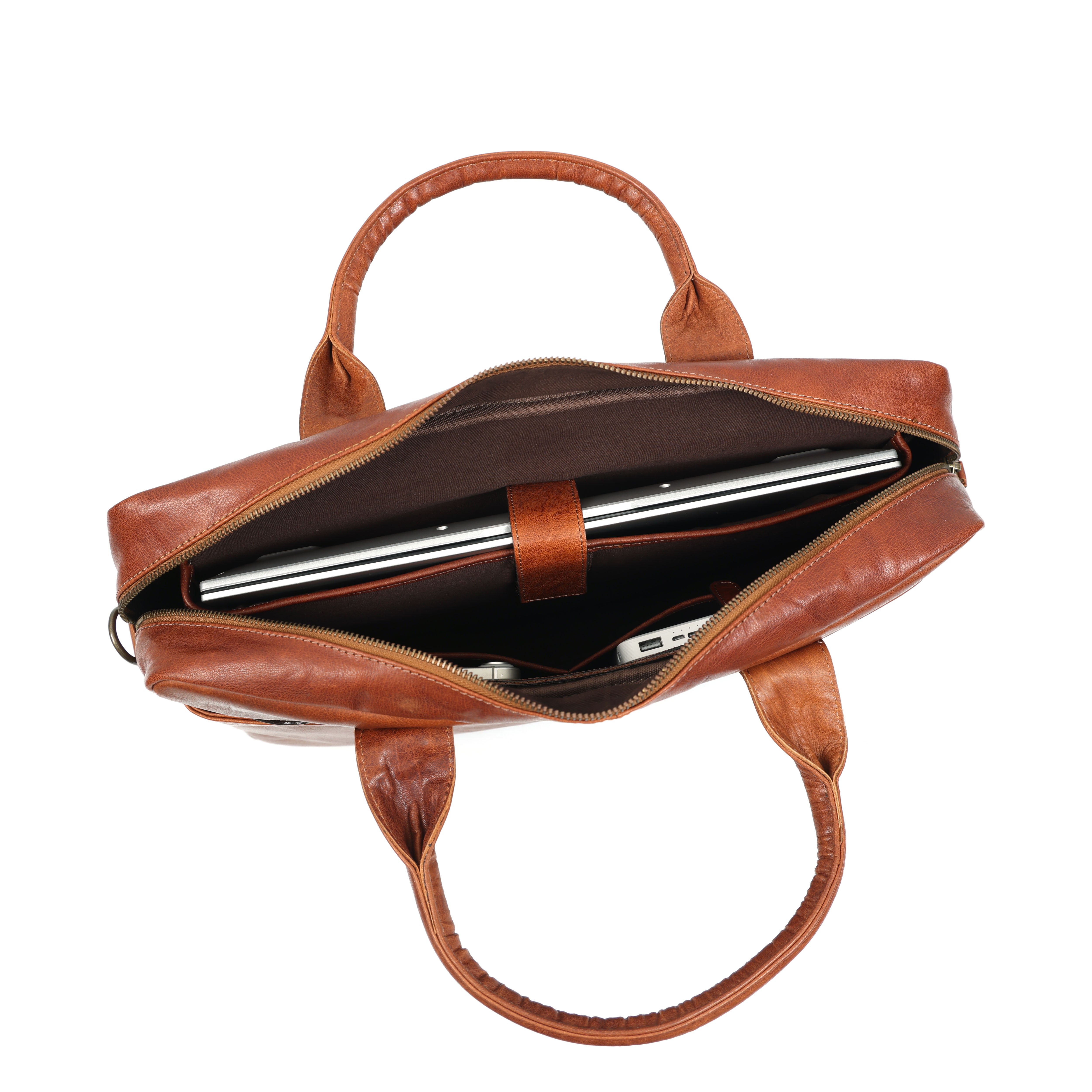 Handcrafted Full-Grain Leather Briefcase for 16-inch Laptops(El-409 limited edition)