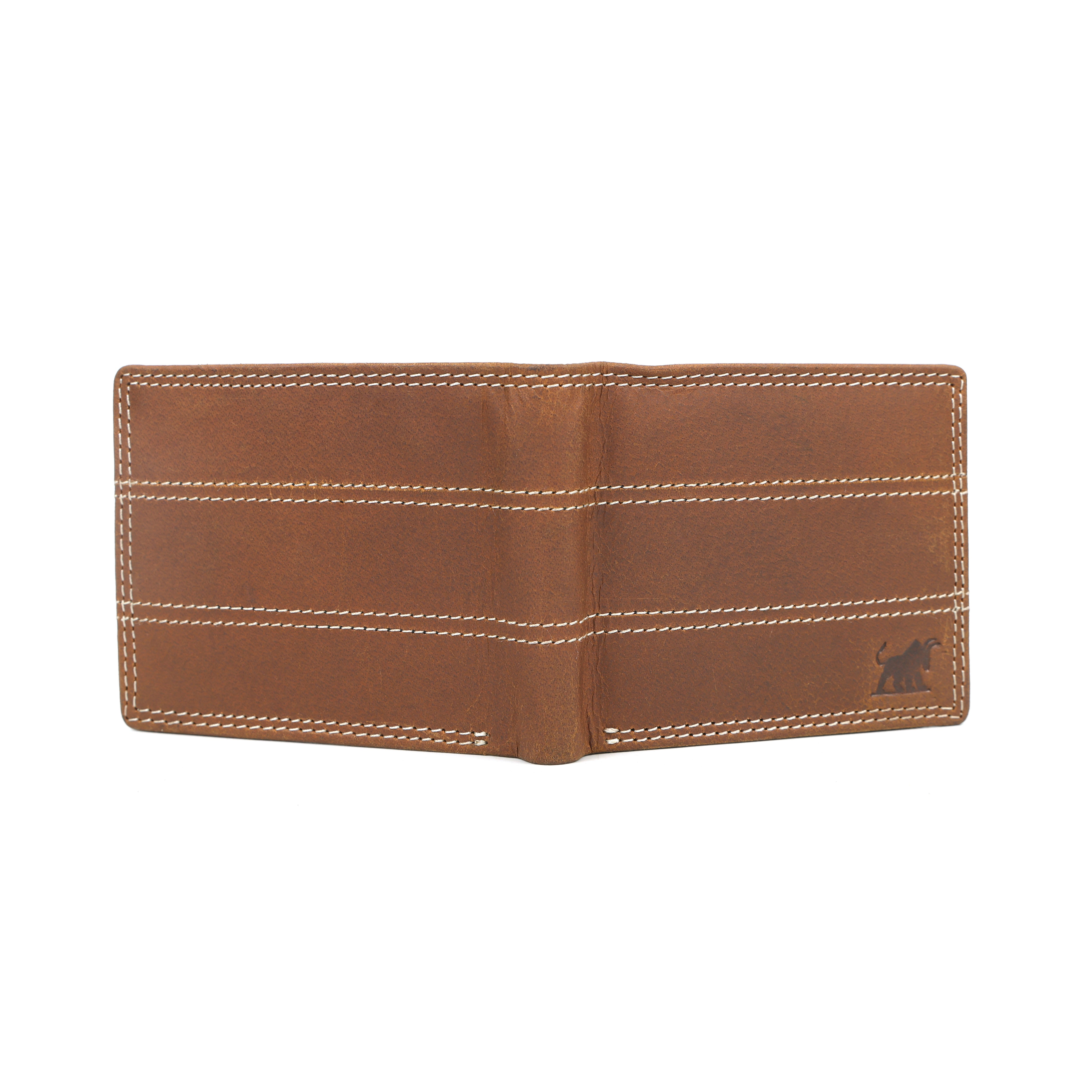 Rugged Stitched Hunter Leather Wallet – Handmade Bifold with Durable Stitching | NZ, Australia & Pacific Islands(GM-17H)