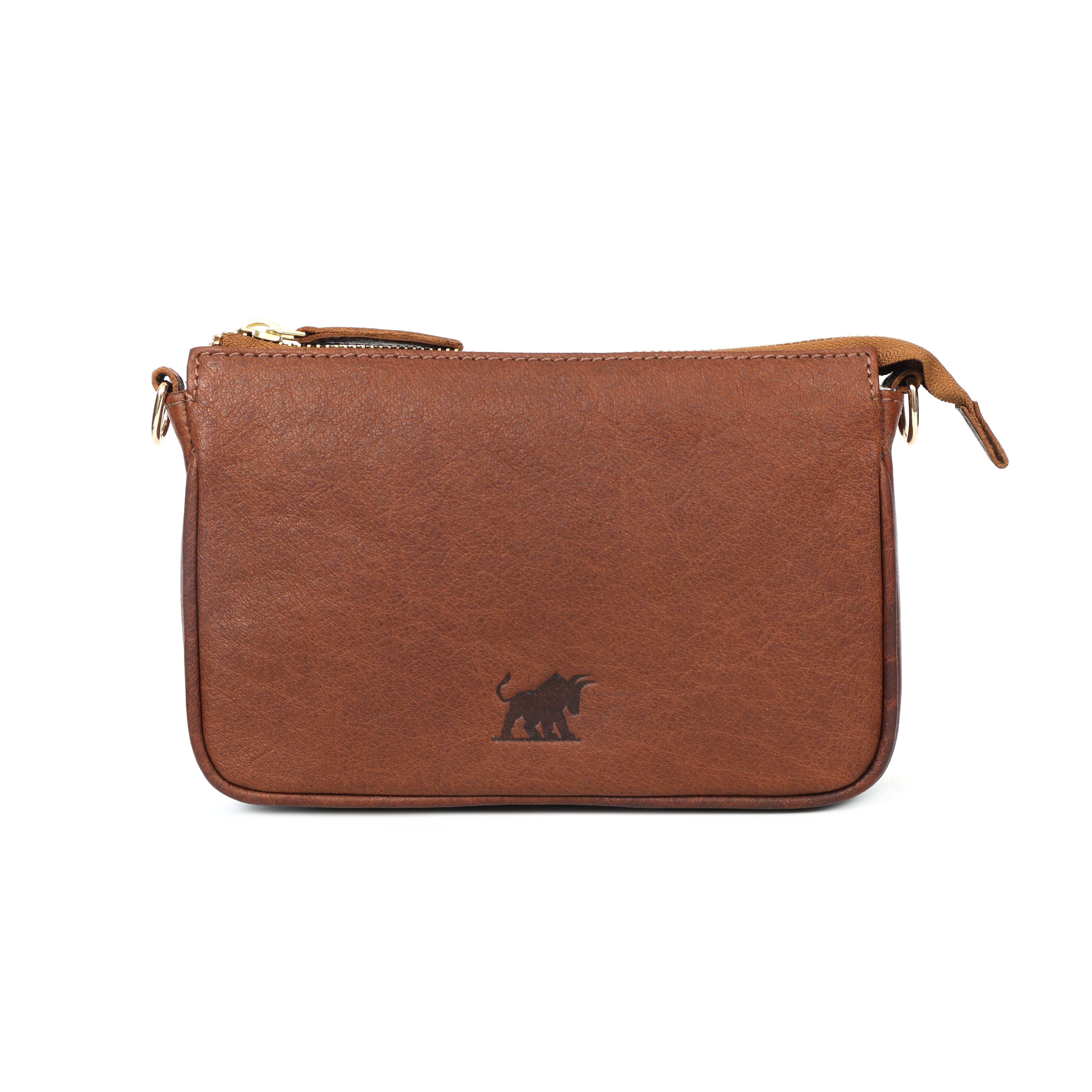 The Harper Leather Sling Clutch – Genuine Leather Crossbody Bag(EL-GM-8435-R)