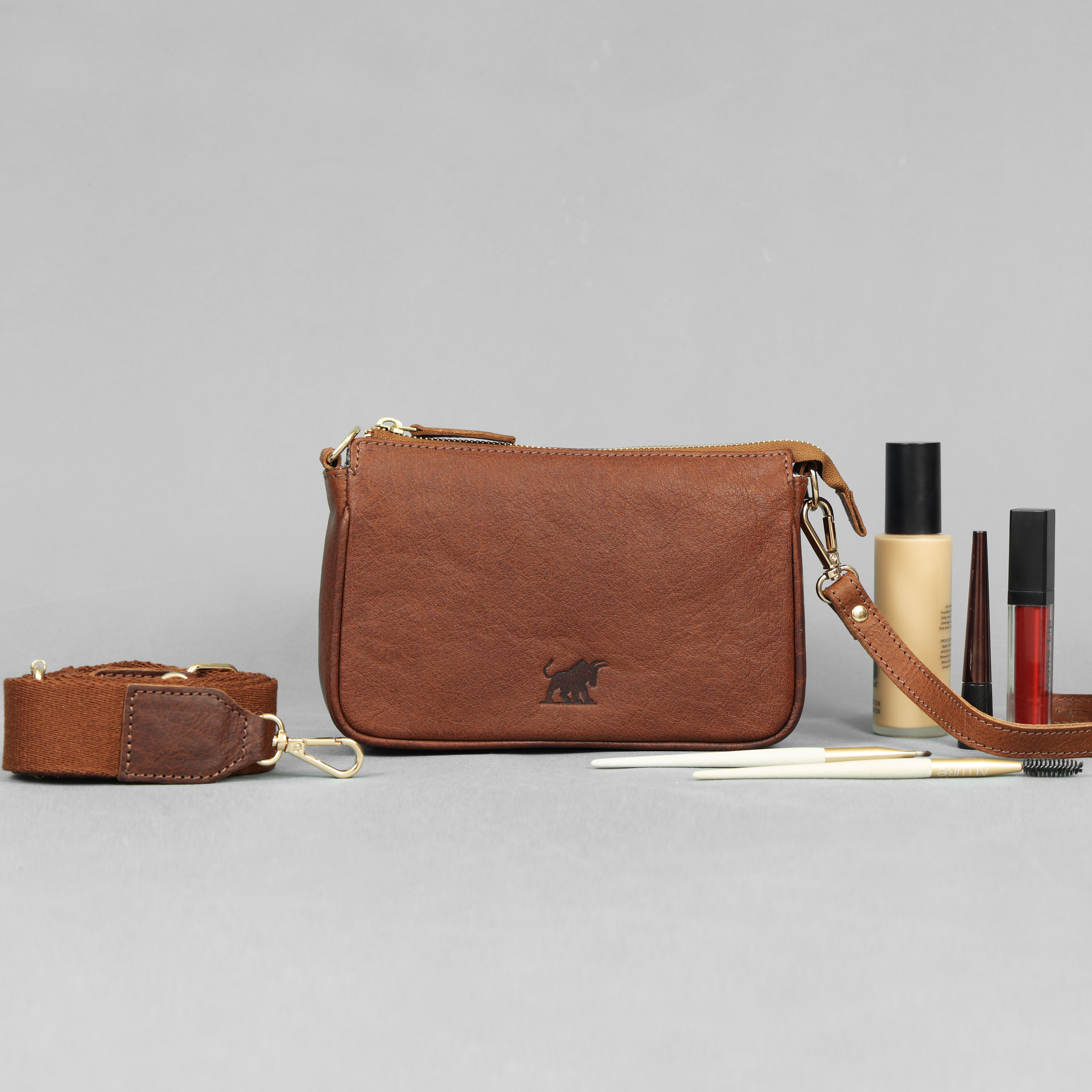 The Harper Leather Sling Clutch – Genuine Leather Crossbody Bag(EL-GM-8435-R)