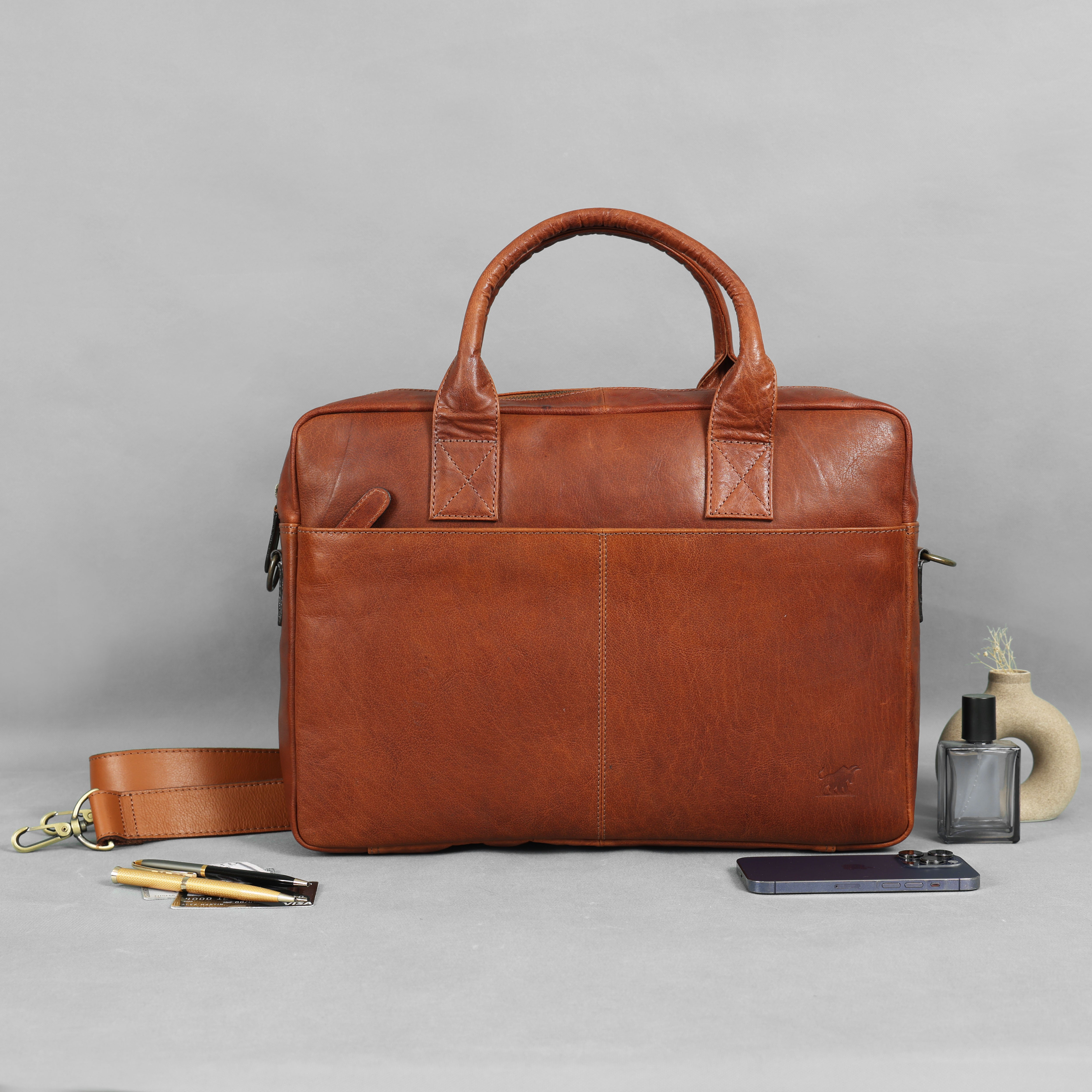Handcrafted Full-Grain Leather Briefcase for 16-inch Laptops(El-409 limited edition)