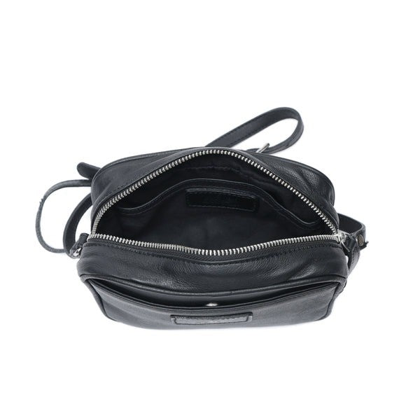 Premium Black Leather Sling Bag – Lightweight Crossbody Purse(BG-1754)