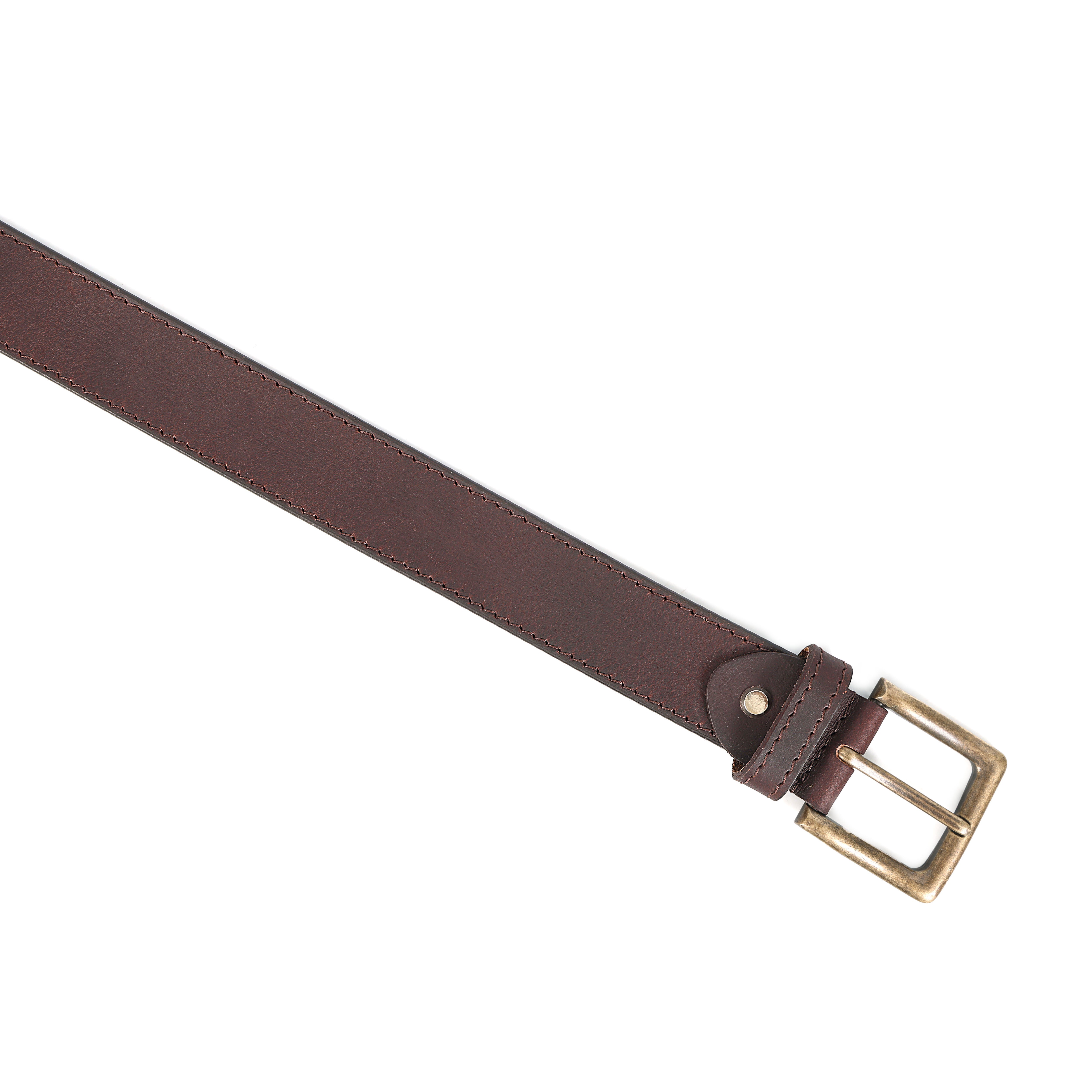 The Legacy: A Saddle Leather Belt with a Rustic Brass Buckle(40mm)