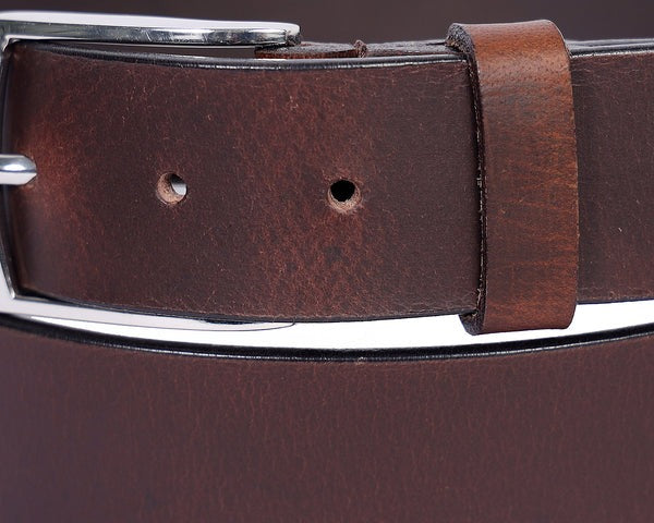 Men’s Classic Brown Leather Belt 35mm – Premium Full-Grain Buffalo hide35mm (LB-739)