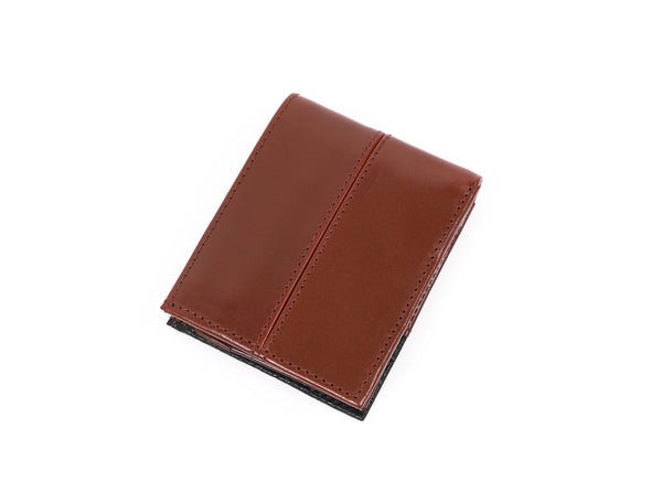 Brown leather wallet on a white background