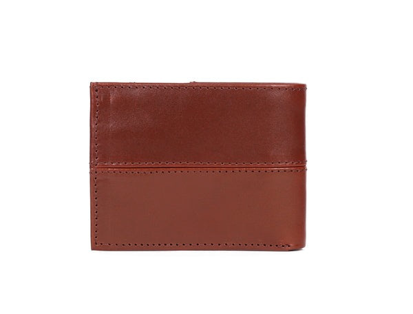 Men’s Bifold Leather Wallet – Brown & Black Genuine Leather with Coin Pocket(LA-1401)