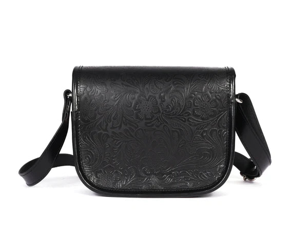 Hand Tooled Leather Crossbody Bag – Artisan Vintage Style(1362 & 1749)
