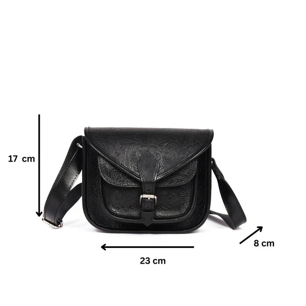 Hand Tooled Leather Crossbody Bag – Artisan Vintage Style(1362 & 1749)