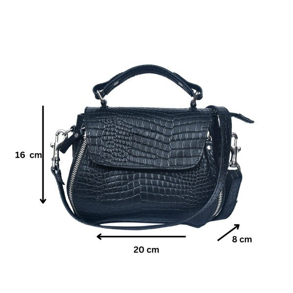 Bucket Sling Bag Croco – Stylish Croc-Embossed Leather Handbag(1568-C)
