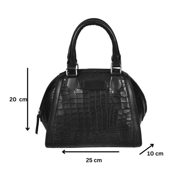 Classic Leather Handbag with Detachable Sling Strap Elegant & Versatile
