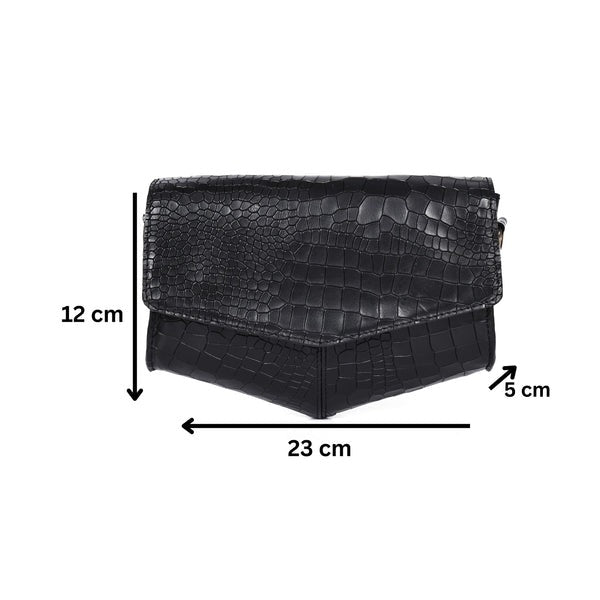 Premium Croc-Embossed Leather Sling Bag | Stylish Crossbody Bag (BG-1602)