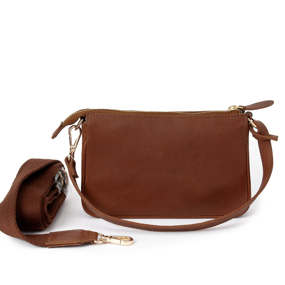 The Harper Leather Sling Clutch – Genuine Leather Crossbody Bag(EL-GM-8435-R)