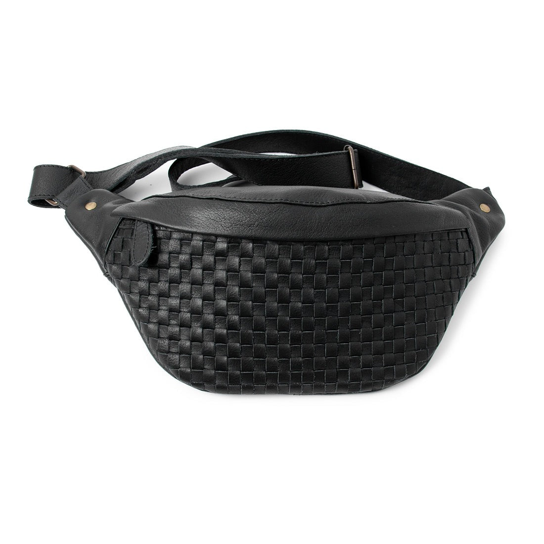 Luxe Woven Leather Fanny Pack – Premium Unisex Bum Bag(EL-GM-8437-R)