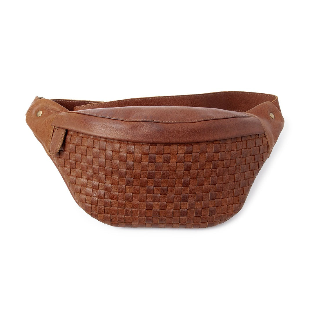 Luxe Woven Leather Fanny Pack – Premium Unisex Bum Bag(EL-GM-8437-R)