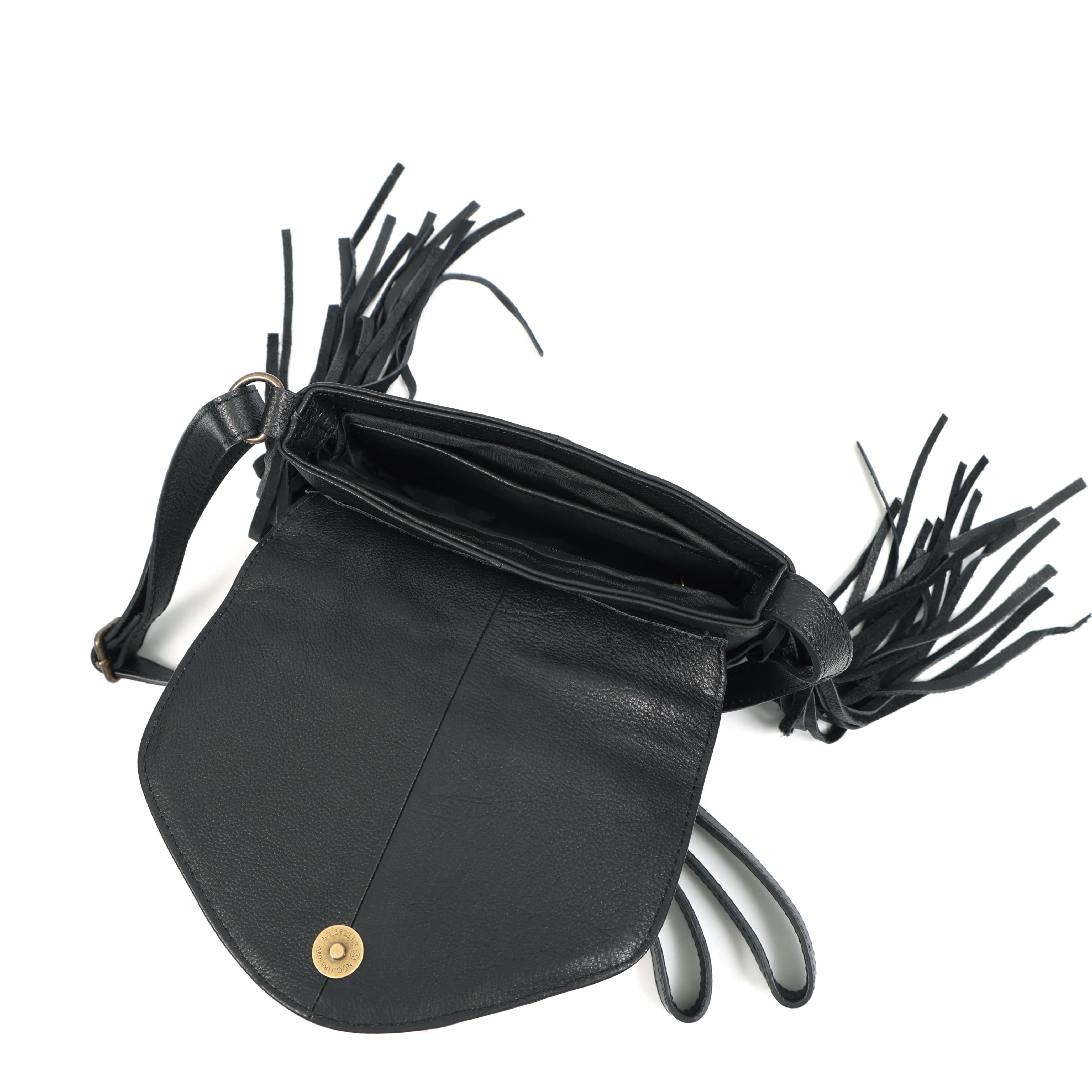 Coachella Sling | Boho Fringe Crossbody with Hand-Tooled Design(EL-GM-48-ON )