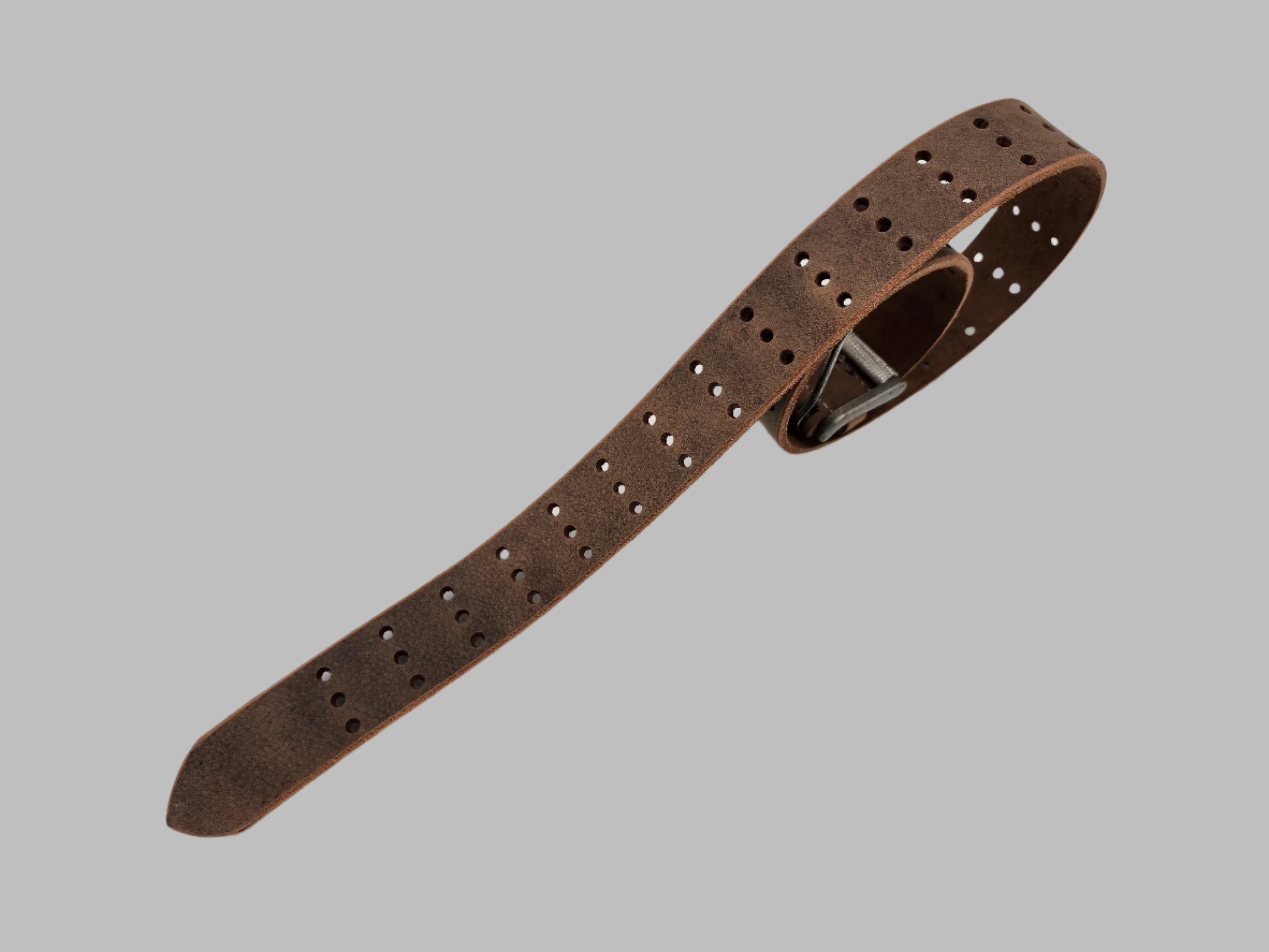 Brown Buff Hunter Leather Belt 3-Pin 38mm