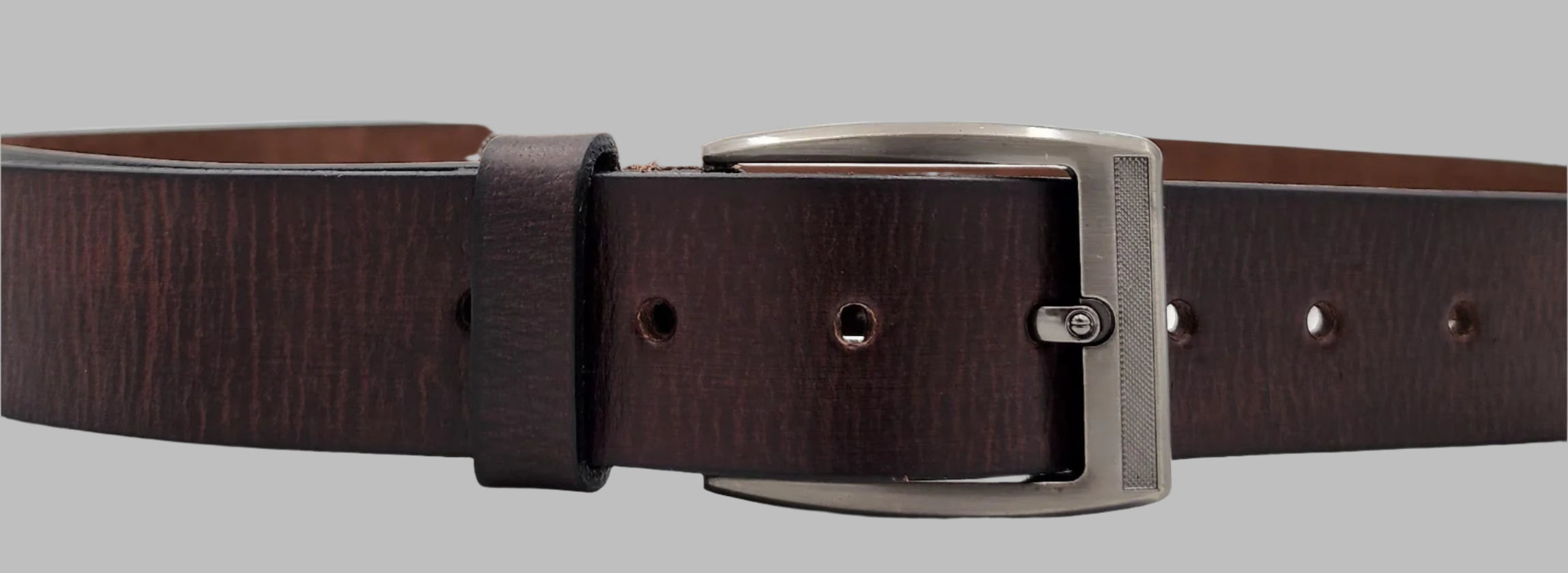 Premium Dark Brown Vein Leather Belt