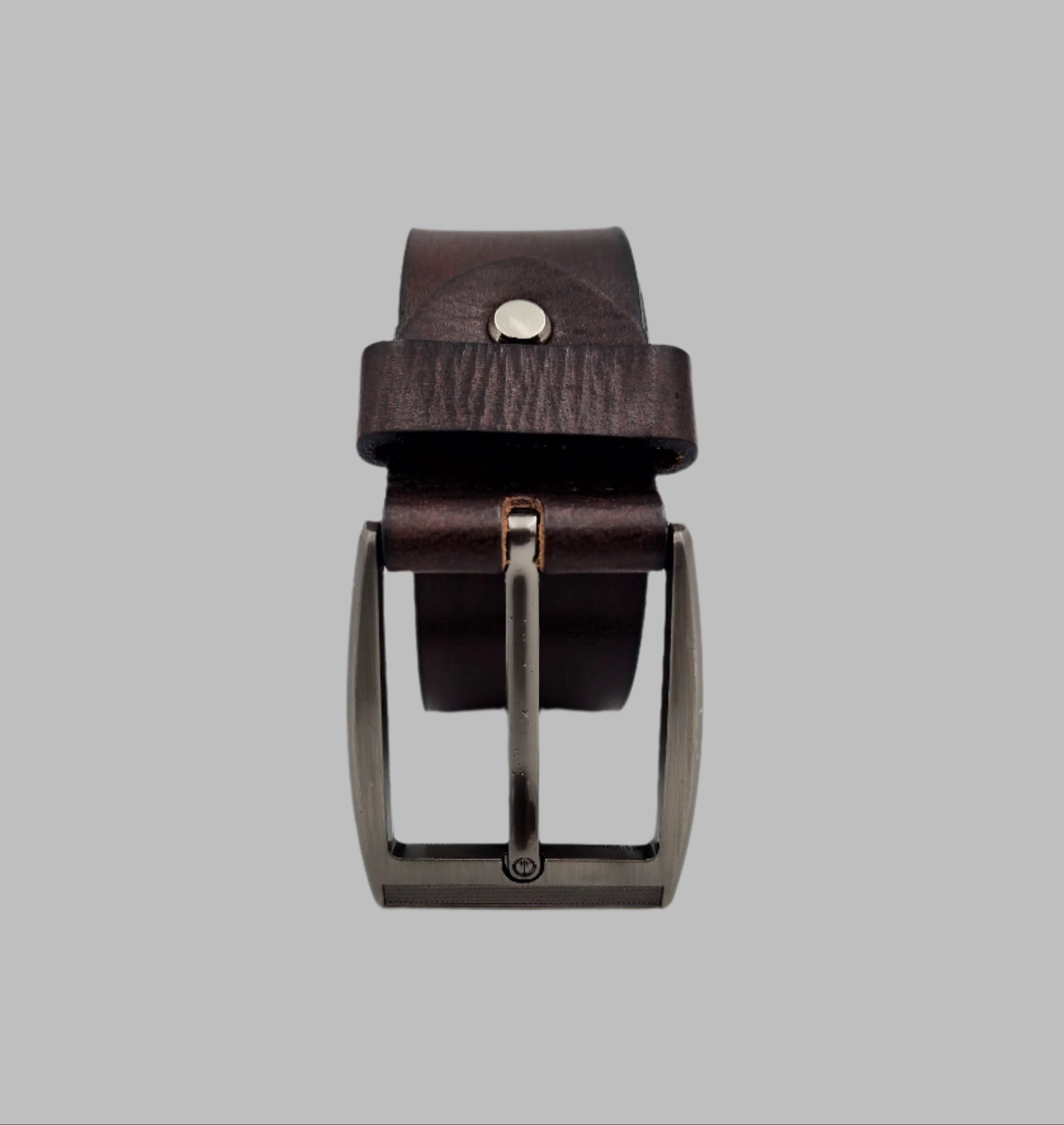 Premium Dark Brown Vein Leather Belt