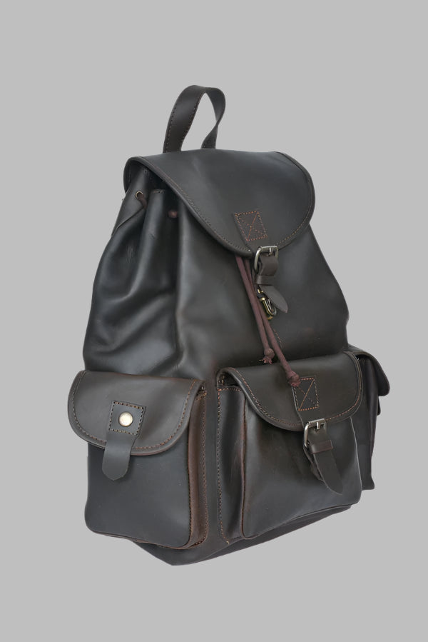Vintage Brown Leather Backpack