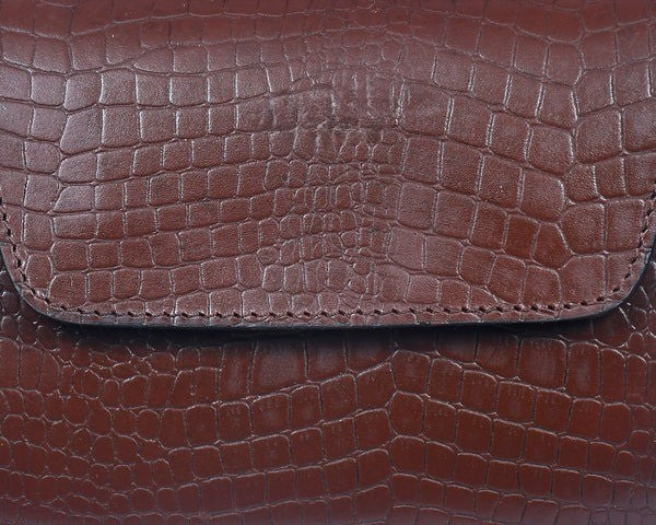 Bucket Sling Bag Croco – Stylish Croc-Embossed Leather Handbag(1568-C)