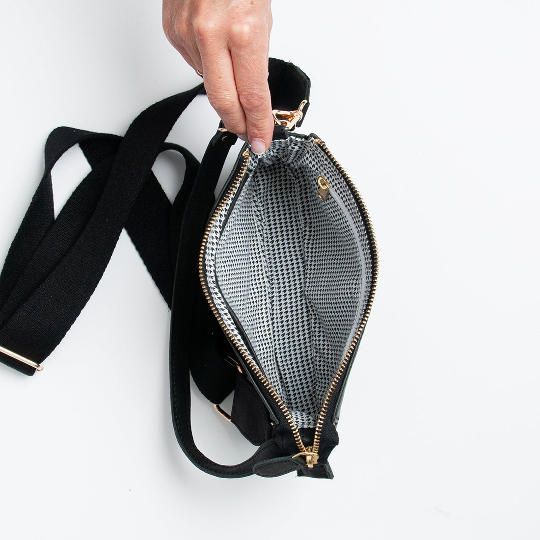 The Harper Leather Sling Clutch – Genuine Leather Crossbody Bag(EL-GM-8435-R)