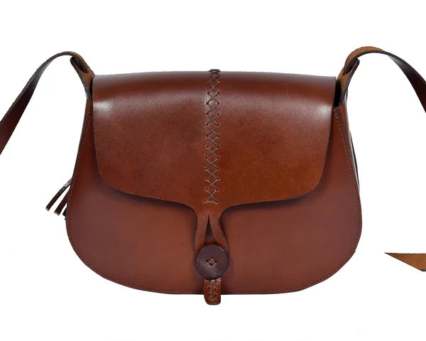 Brown Leather Saddle Sling Bag 1391