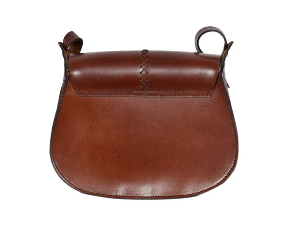 Brown Leather Saddle Sling Bag 1391