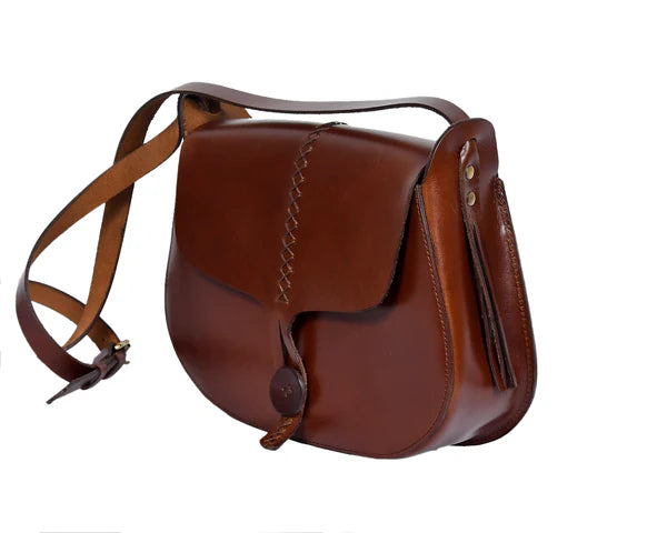 Brown Leather Saddle Sling Bag 1391