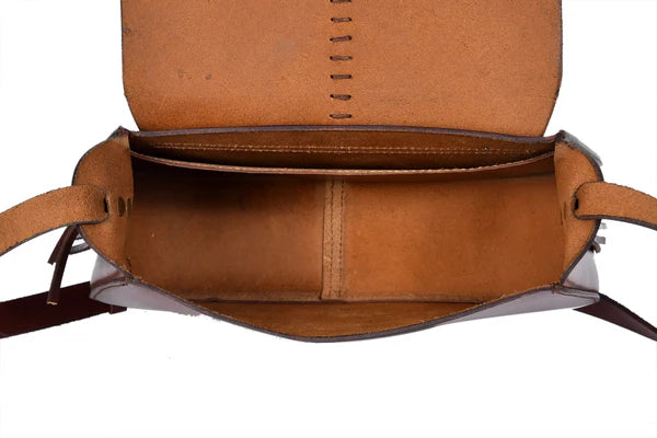 Brown Leather Saddle Sling Bag 1391