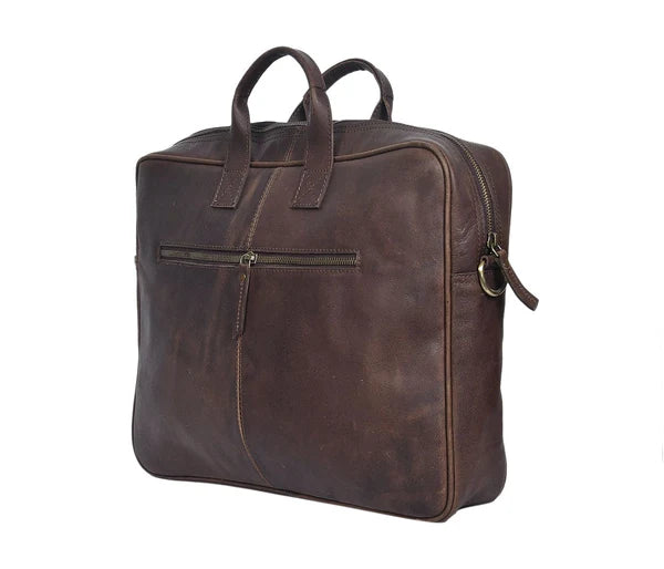 Premium Leather Laptop Bag – Handmade 15" Work Briefcase(BG-1437)