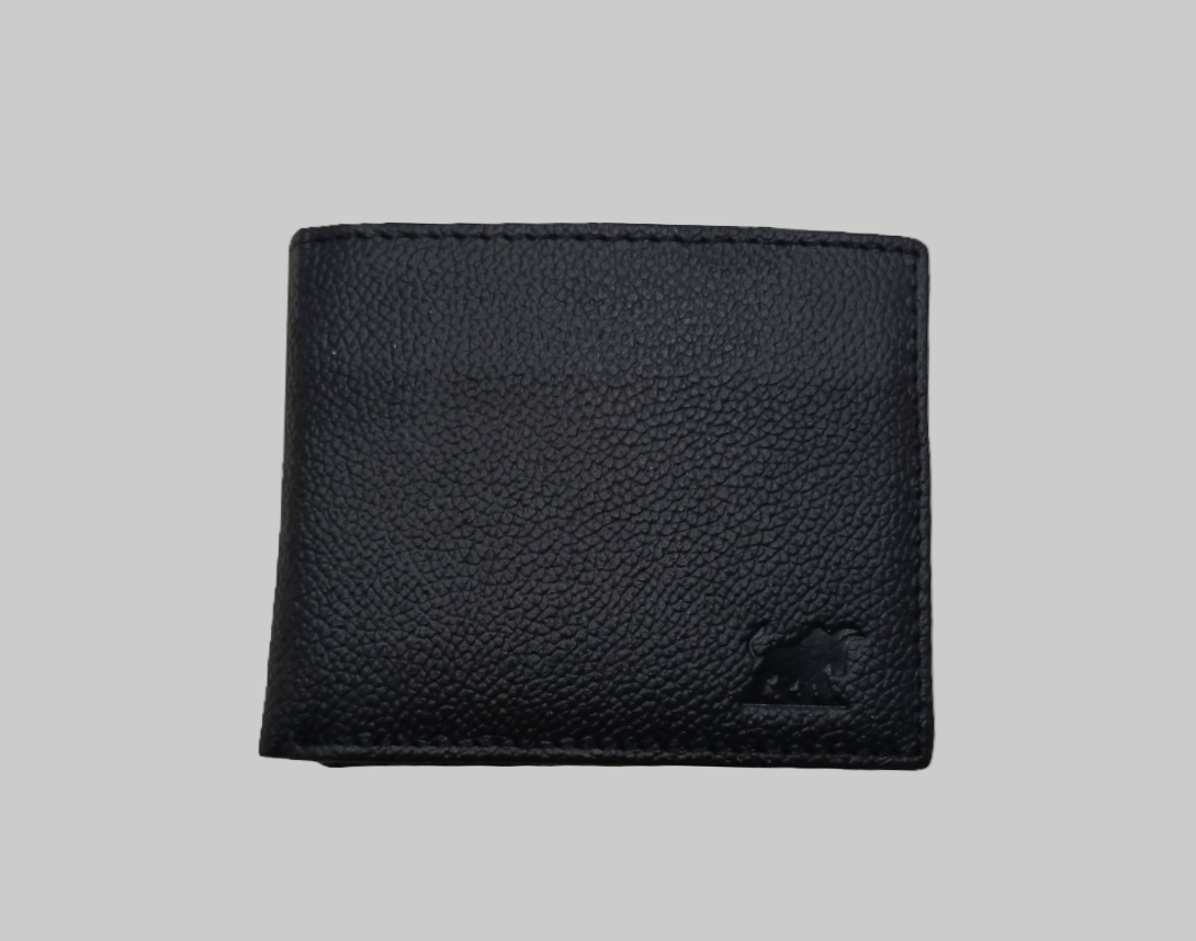 Black leather wallet on a white background