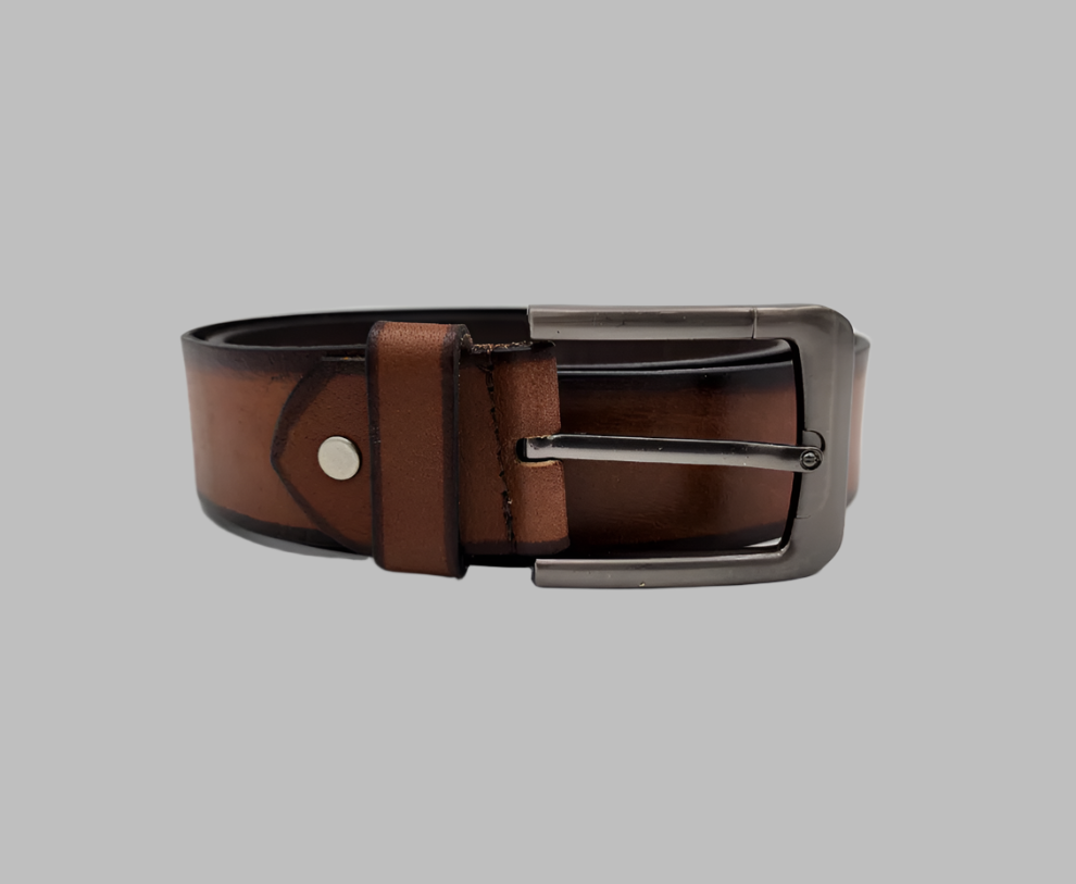 Premium Brown/Black Leather Belt 38mm