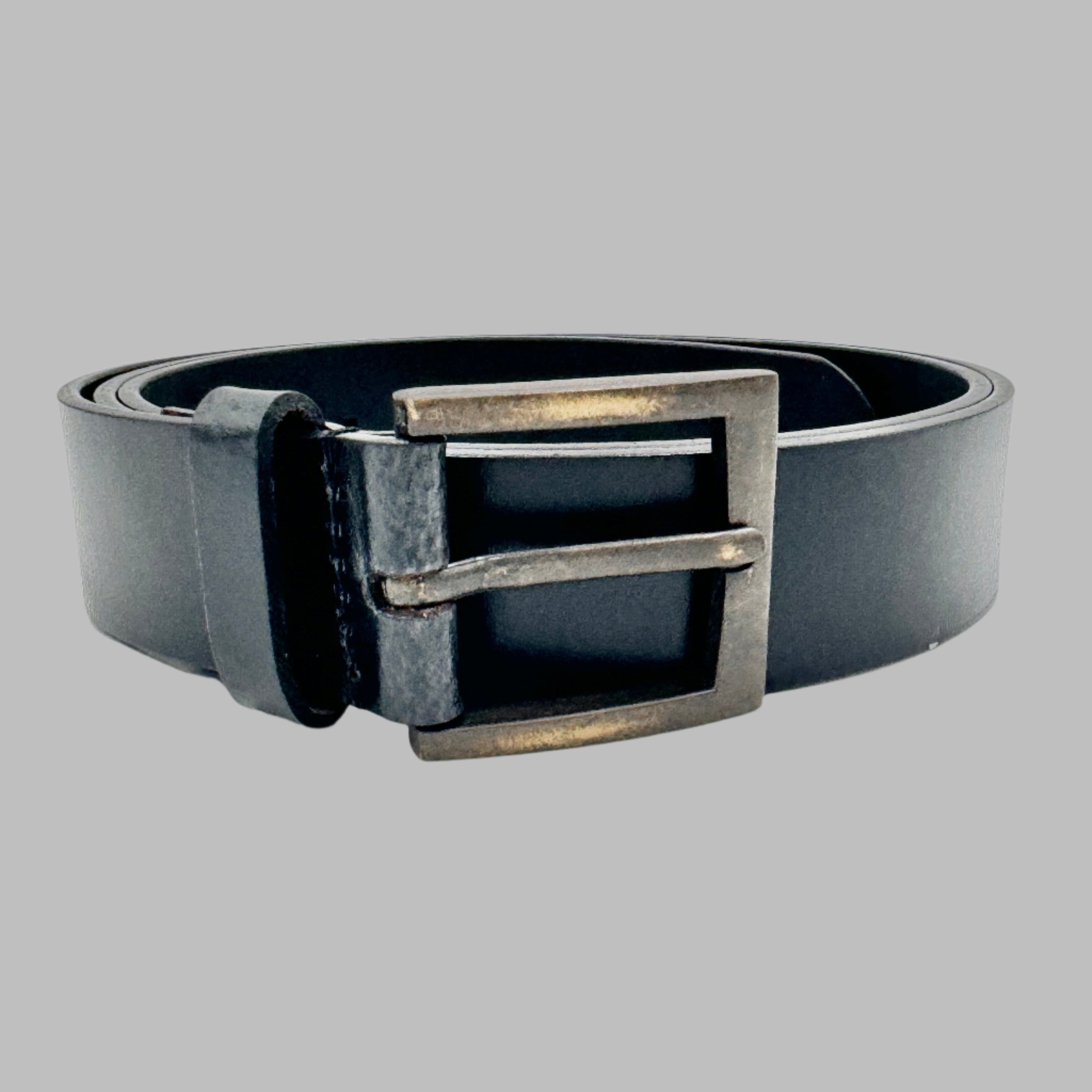 Glossy Black Leather Belt 34mm