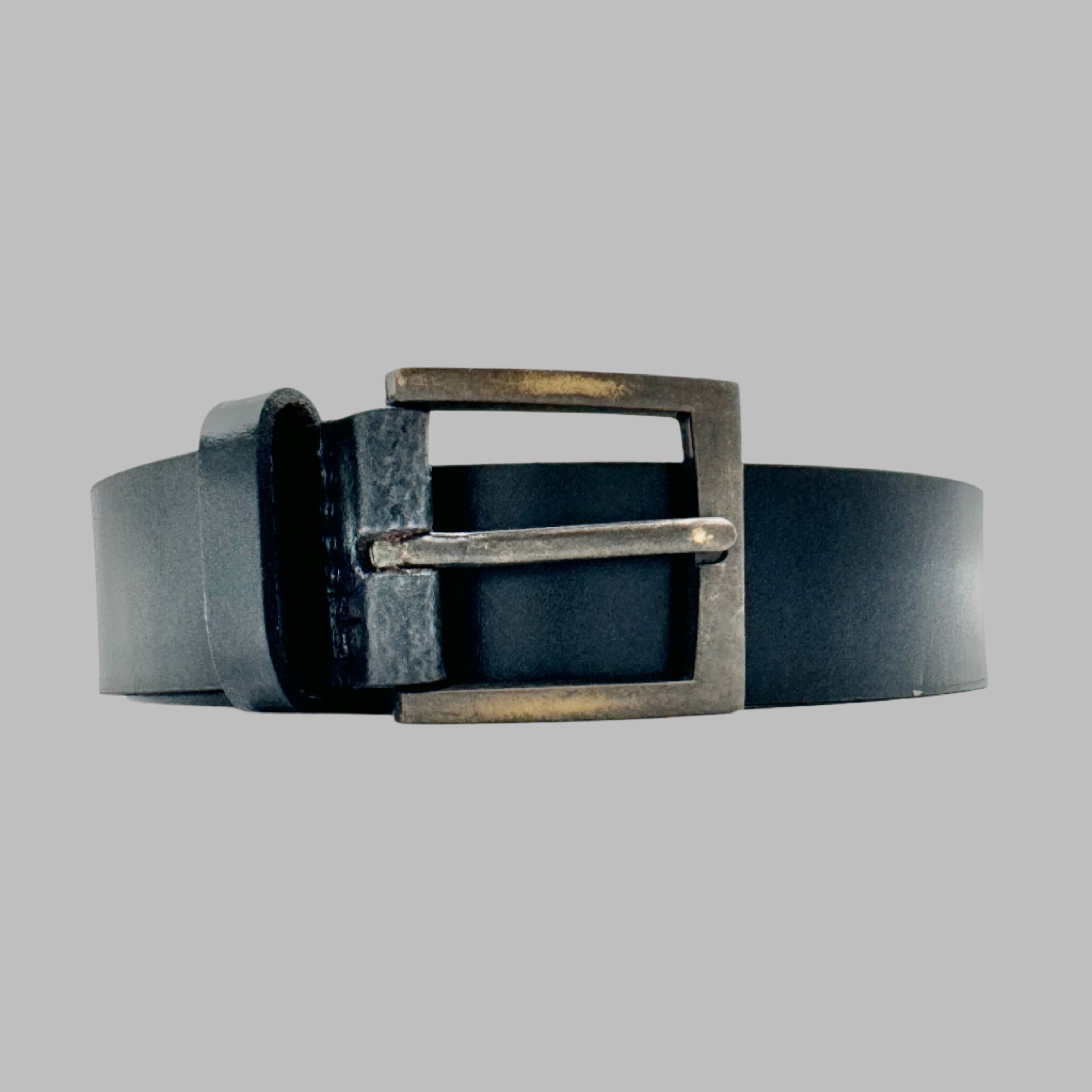 Glossy Black Leather Belt 34mm
