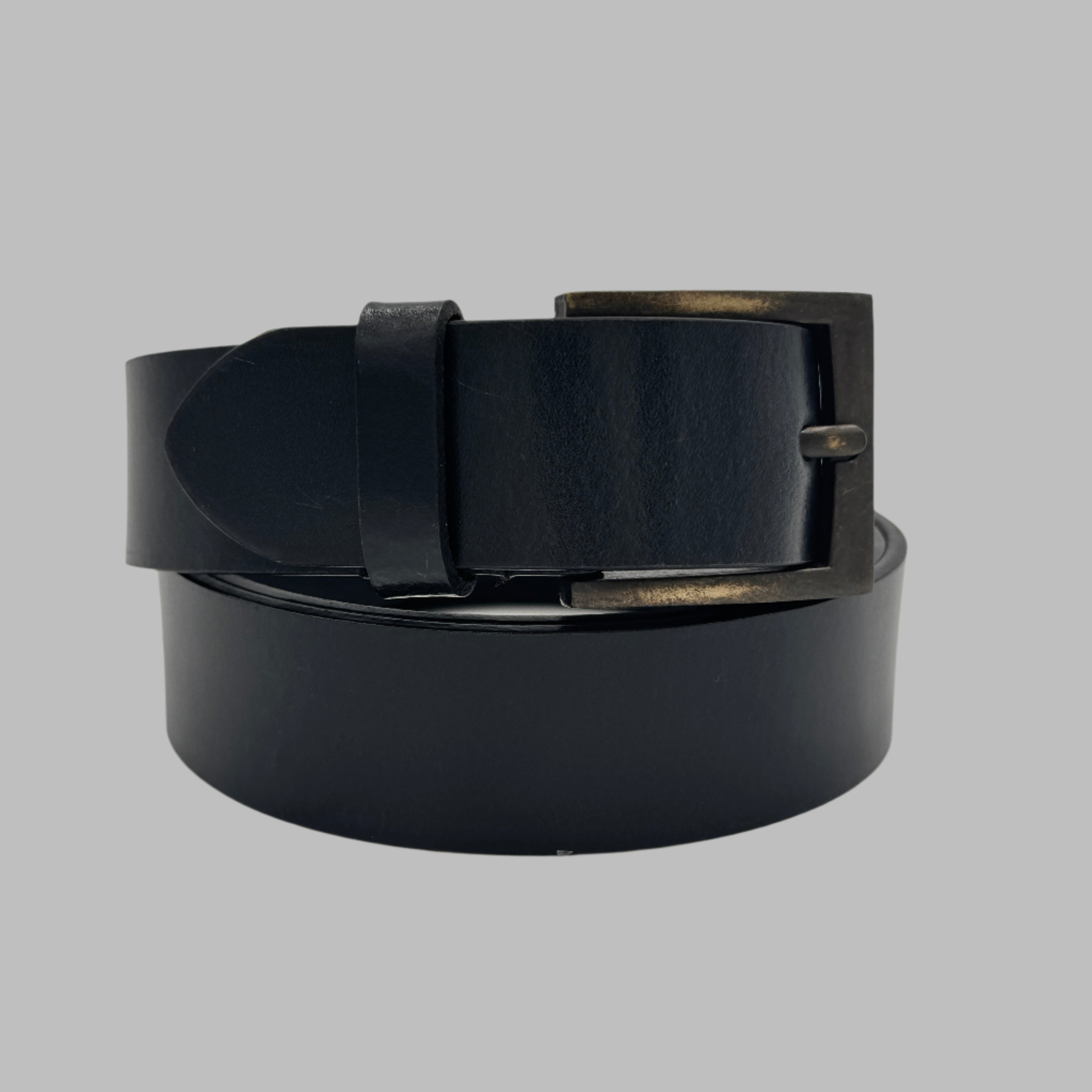 Glossy Black Leather Belt 34mm
