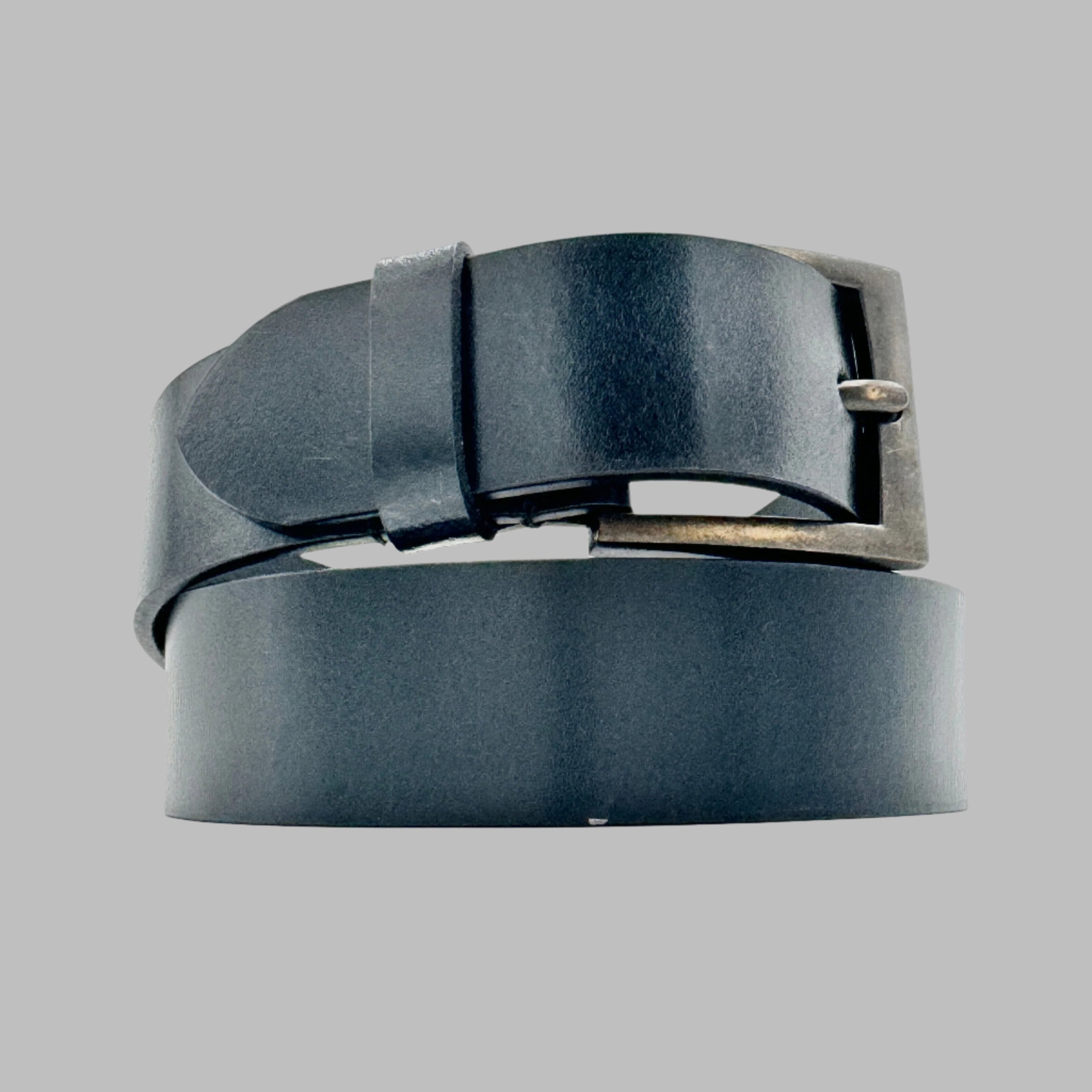 Glossy Black Leather Belt 34mm