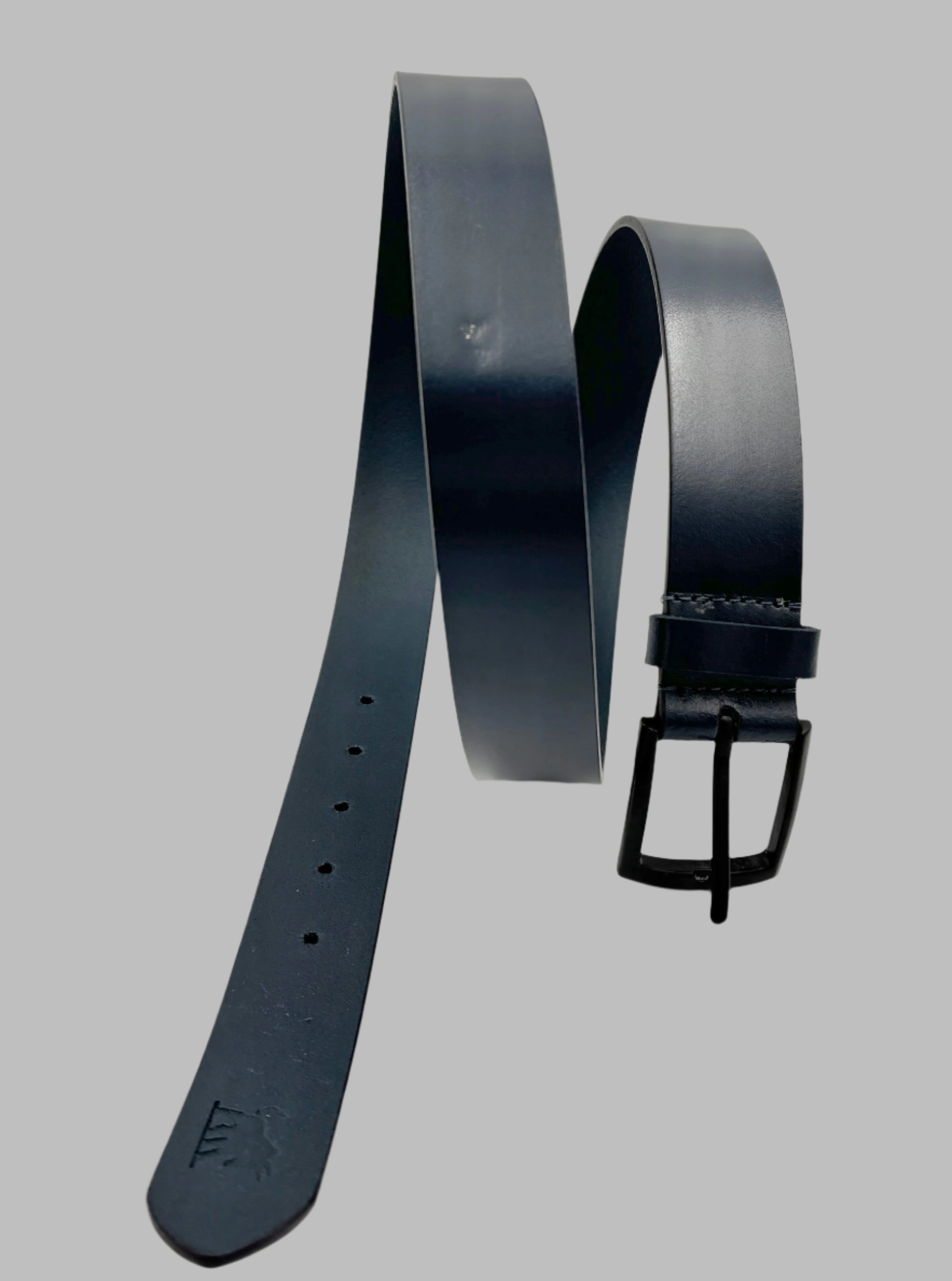 Teal Blue Leather Belt 34mm