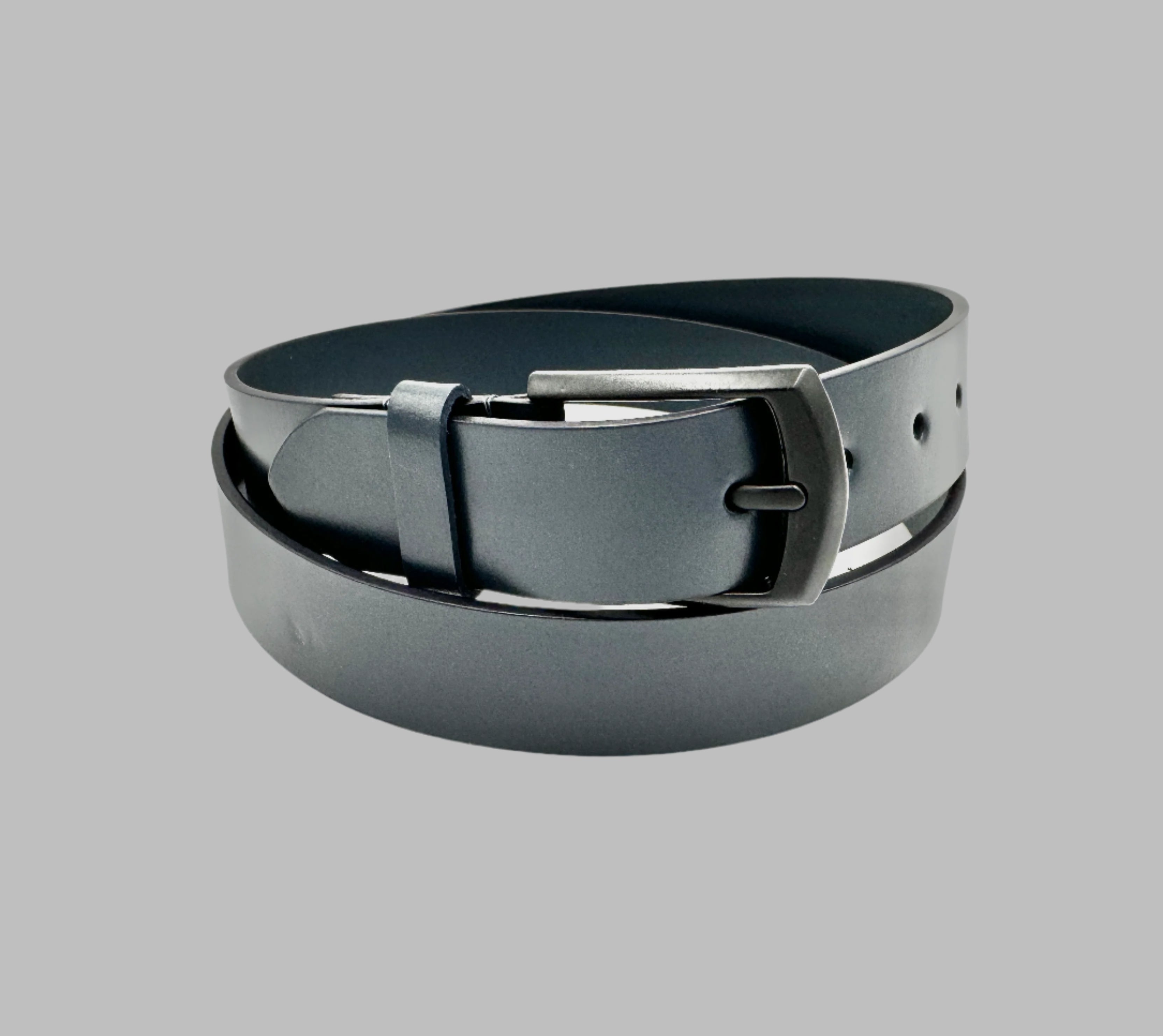 Teal Blue Leather Belt 34mm