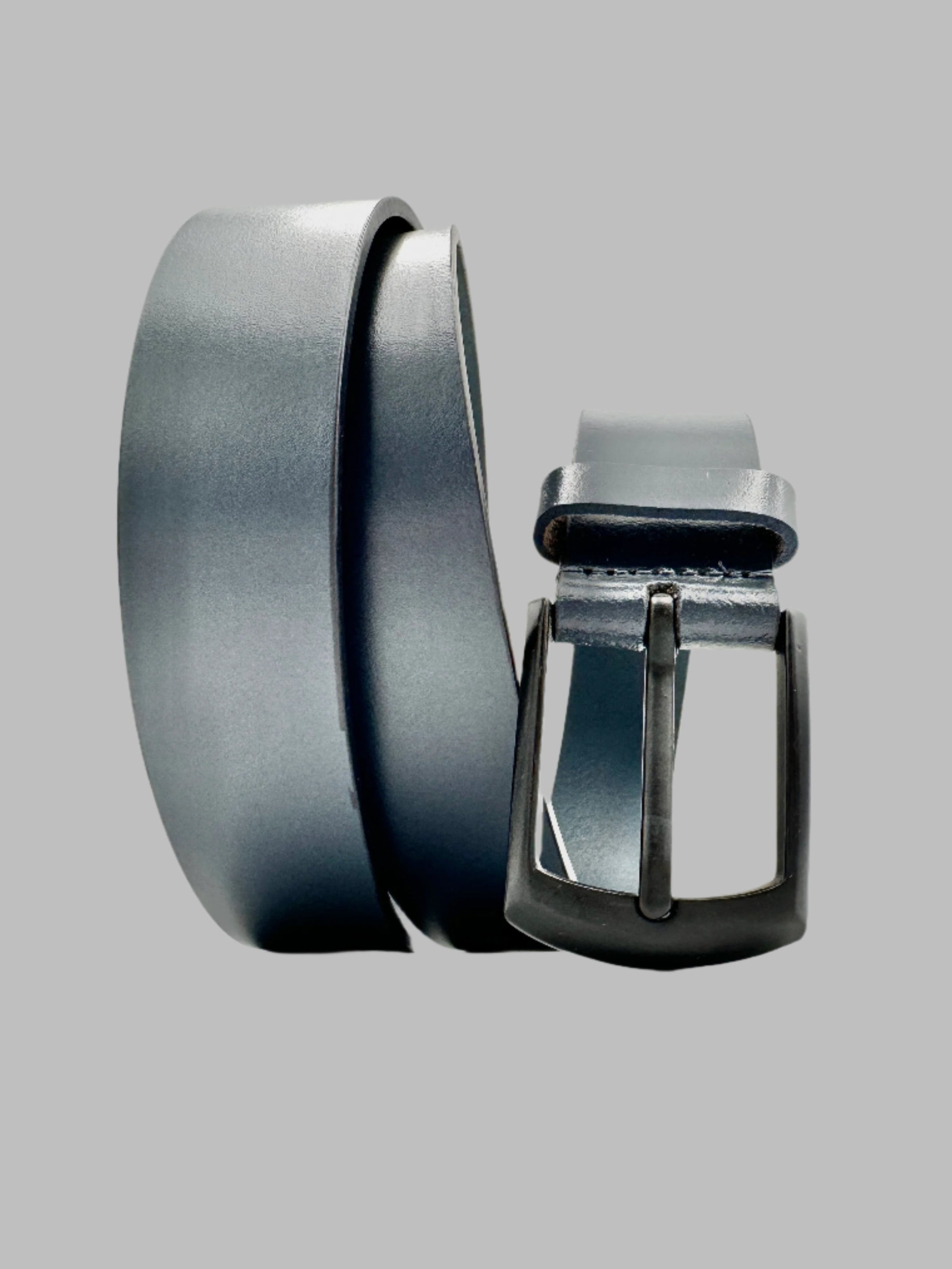 Teal Blue Leather Belt 34mm