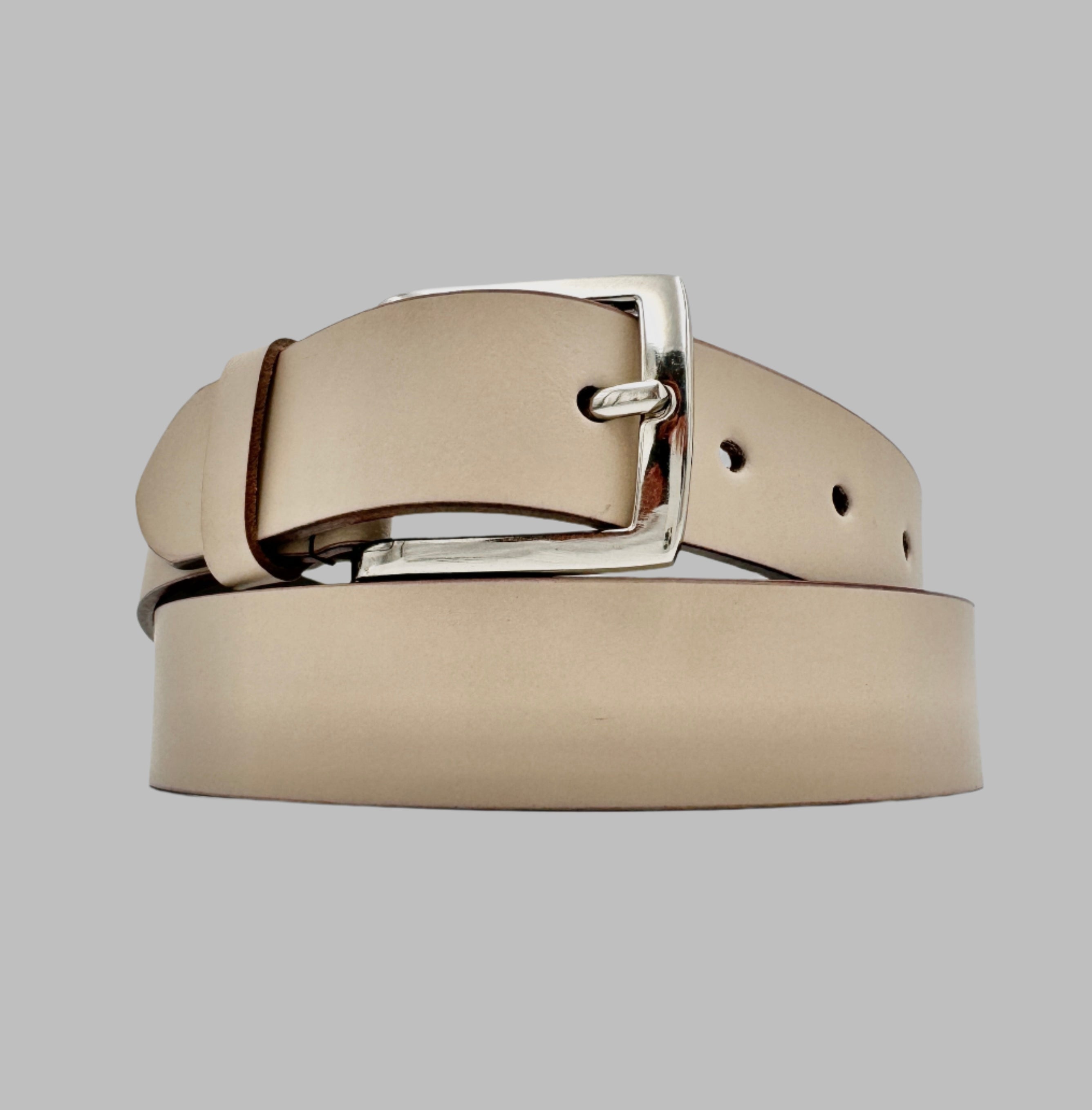 Cafe Cream Leather Belt 34mm