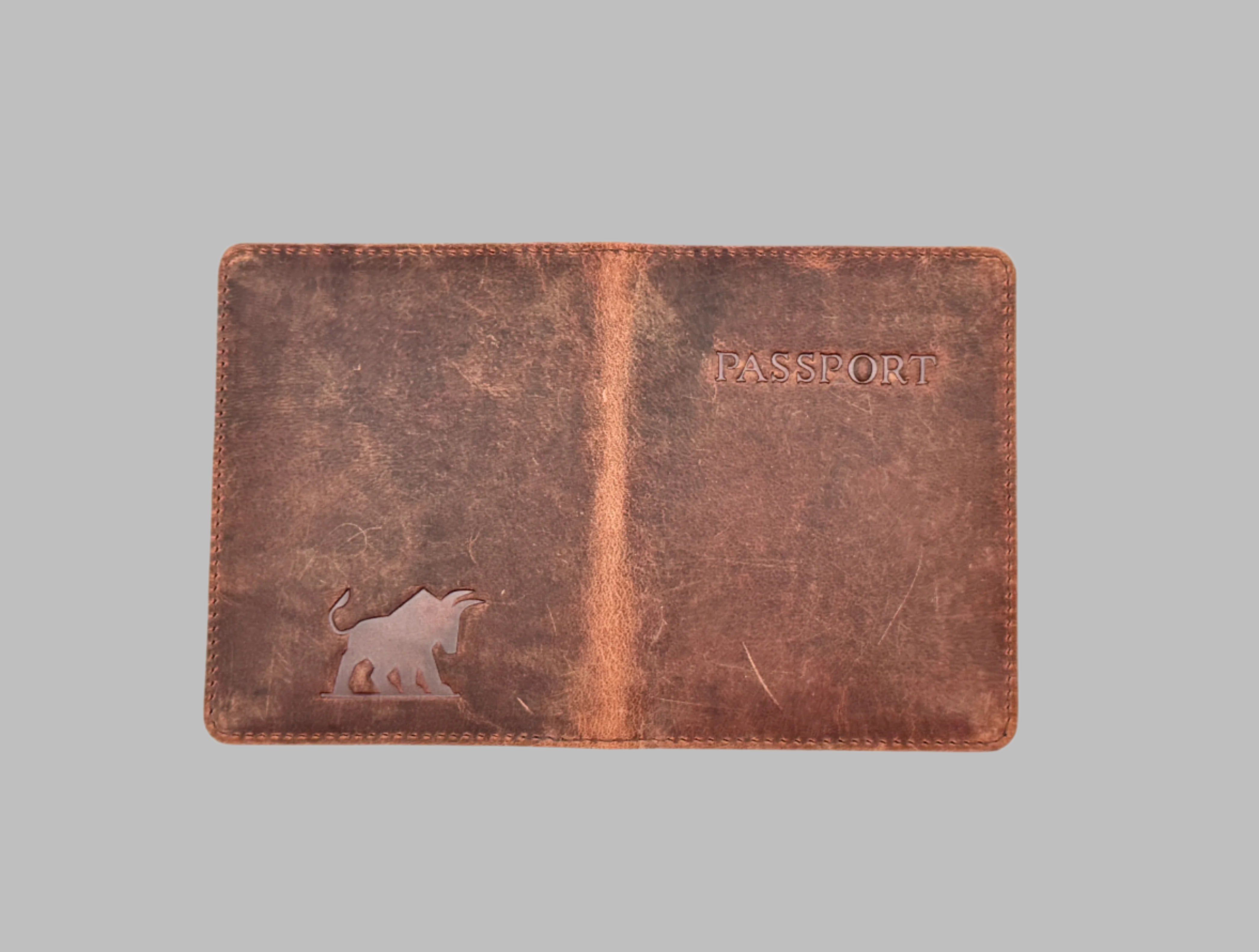 Hunter Leather Passport Cover – Rustic Full-Grain Travel Sleeve (NZ & Australia)
