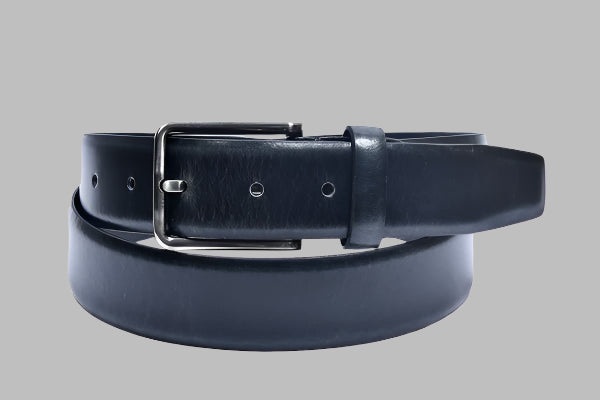 CL Black Formal Dress Leather Belt Black– Formal Genuine Leather with Polished Buckle 35mm (LB-708)