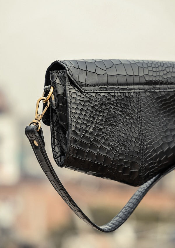 Premium Croc-Embossed Leather Sling Bag | Stylish Crossbody Bag (BG-1602)