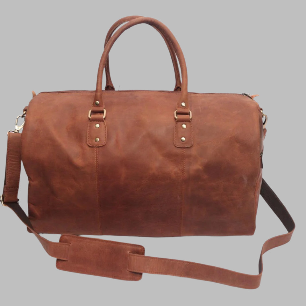 Hunter Premium Full-Grain Leather Duffle Bag – Rugged Travel & Weekend Bag for NZ & Australia