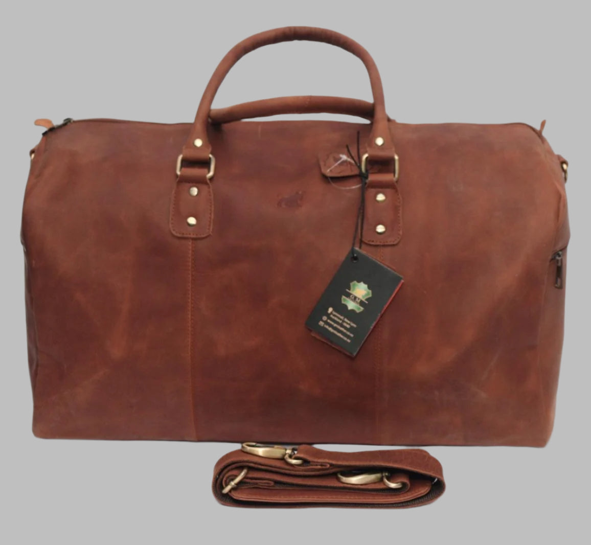Hunter Premium Full-Grain Leather Duffle Bag – Rugged Travel & Weekend Bag for NZ & Australia