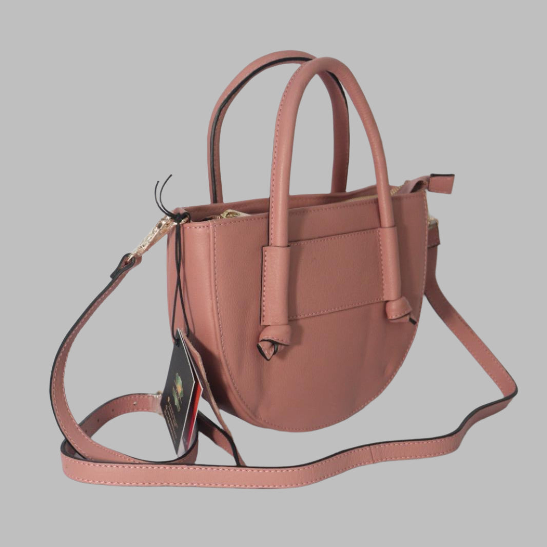 PUCCINI Leather Half-Moon Crossbody Bag with Top Handles (EL-GM-42-F-PEBBLED)