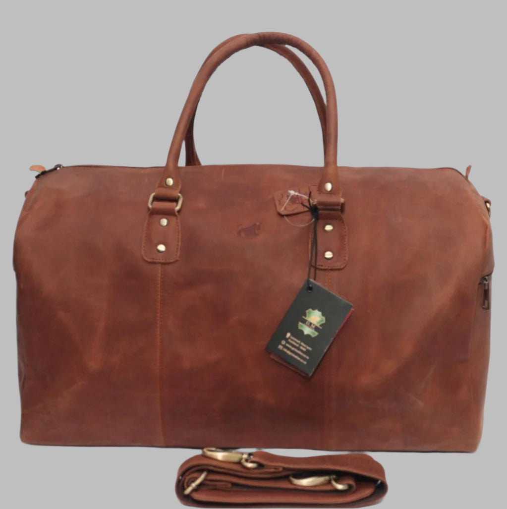 Hunter Premium Full-Grain Leather Duffle Bag – Rugged Travel & Weekend Bag for NZ & Australia